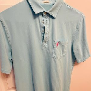Men’s Johnnie-O 4 button polo.  M.  Bimini Blue